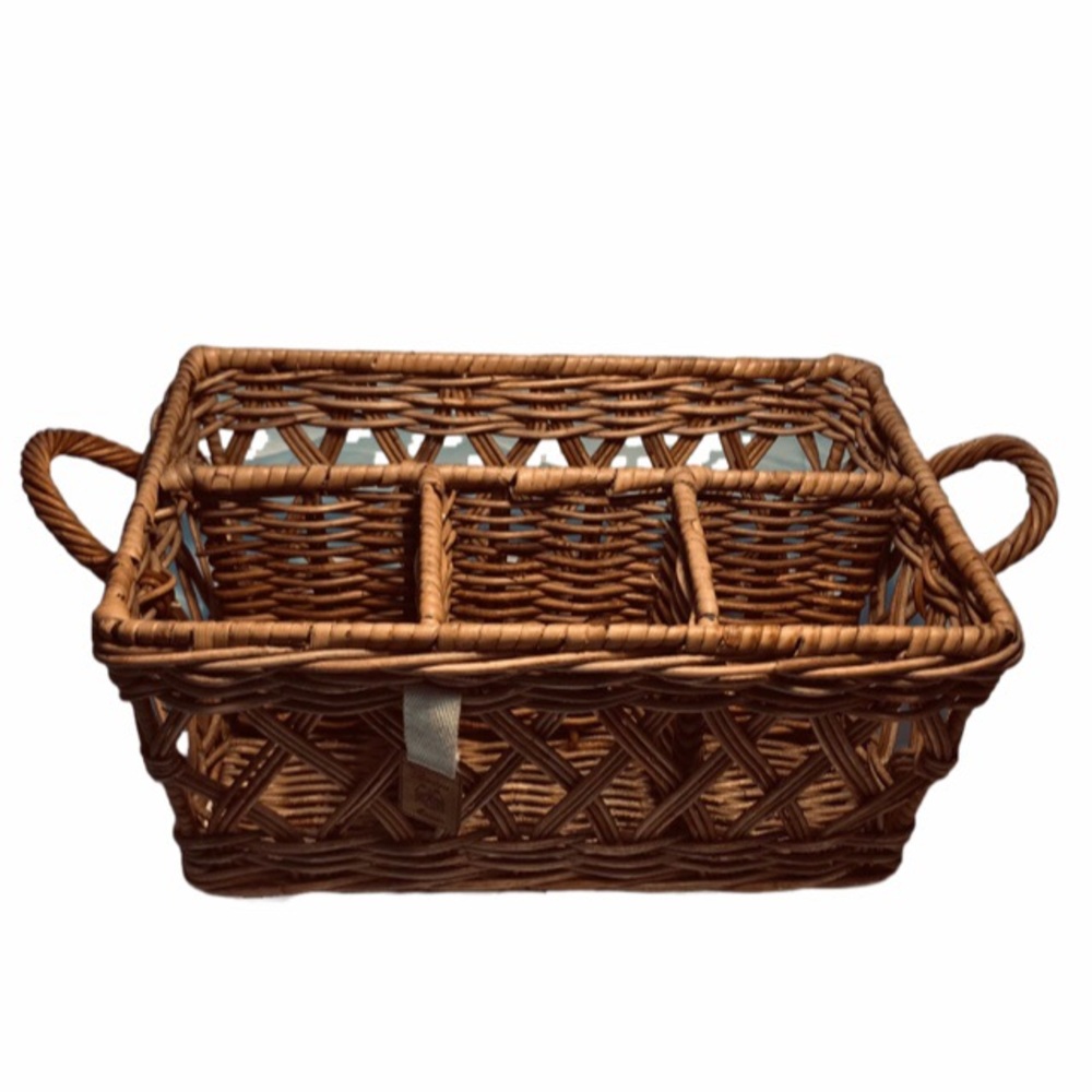 Rivièra Maison Rustic Rattan Organizer Open Weave Basket
